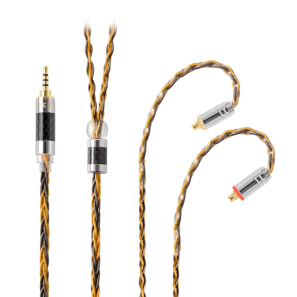 NICEHCK Cable de actualización de auriculares mixto de cobre y chapado en plata de 8 núcleos 3,5/2,5/4,4mm MMCX/QDC/0,78mm 2 pines para DB3 MK4 ST-10s