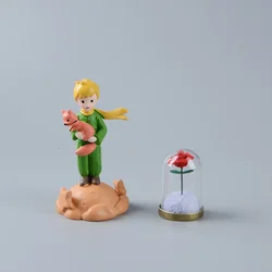 The Little Prince Fox Figurine B612 Glass Rose Valentine's Day Gifts Resin Toys Handicraft Student Desktop Decoration Crafts