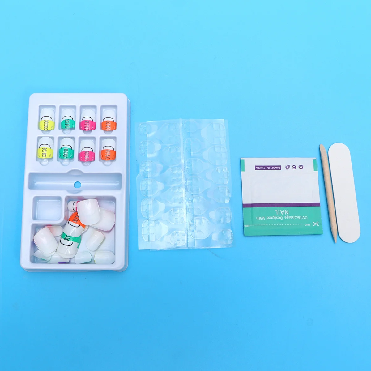 

24 шт., накладные ногти, красочные кусочки для дизайна ногтей, прочные легкие пластиковые маникюрные наращивания для домашнего салона, кусочки ногтей