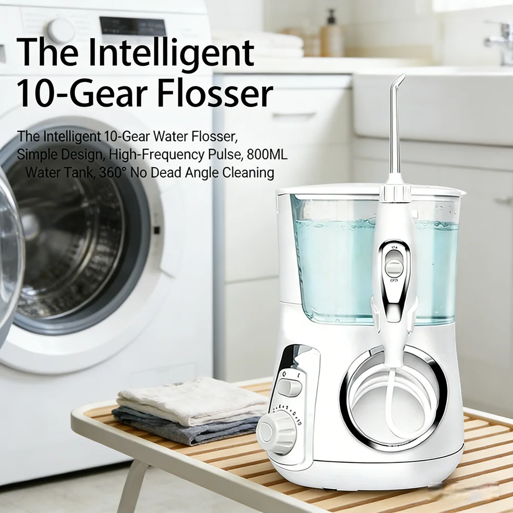 

Электрический ирригатор для зубов с 10 режимами, 800 мл, 5 насадок, для всей семьи, для ухода за полостью рта, предотвращает кариес