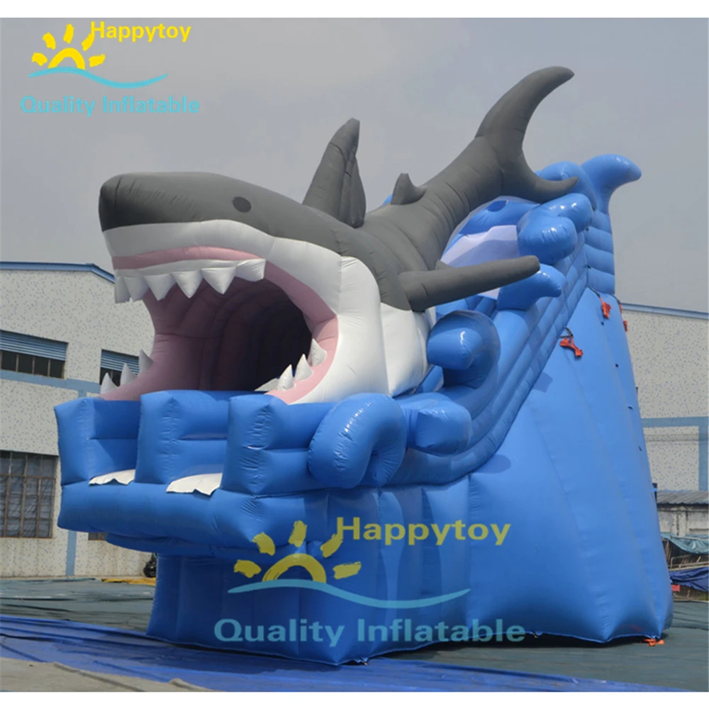 Fish PVC Inflatable Slides Inflatable Water Park Slide Swimming Pools Shark Slide For Pool