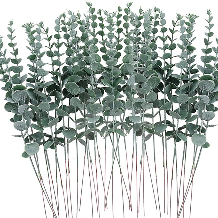 Künstliche Eukalyptusblätter Zweig Bestseller Feiertagsparty Weihnachten DIY Geschenk Heim Vase Hochzeit Brautstrauß Zubehör Dekoration – Detail 17