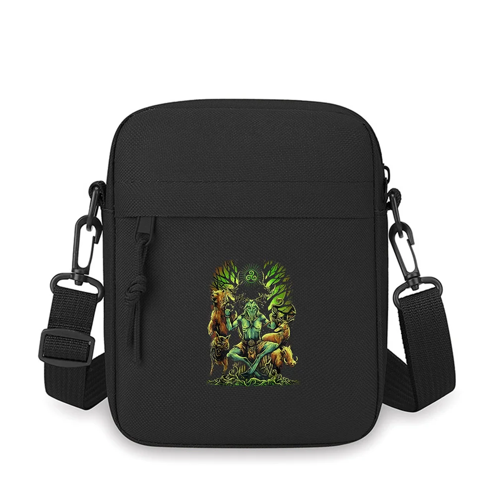 Forest spirit animals nature wildlife Men Crossbody Bag Single Shoulder Women Cartoon Anime Film Printing Design Unisex