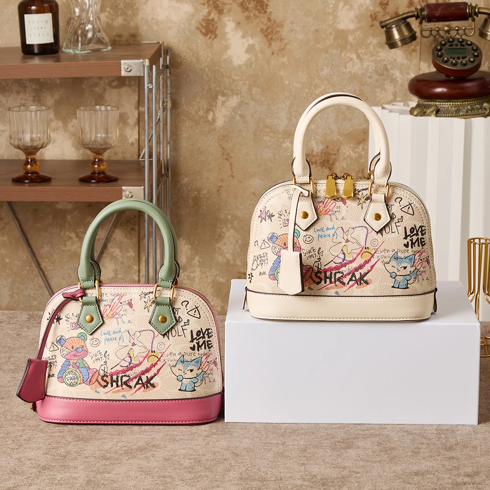 Advanced Retro Graffiti Women's Handbag, 2026 New Edition, High end Designer Multi functional Fashion Shoulder Bag