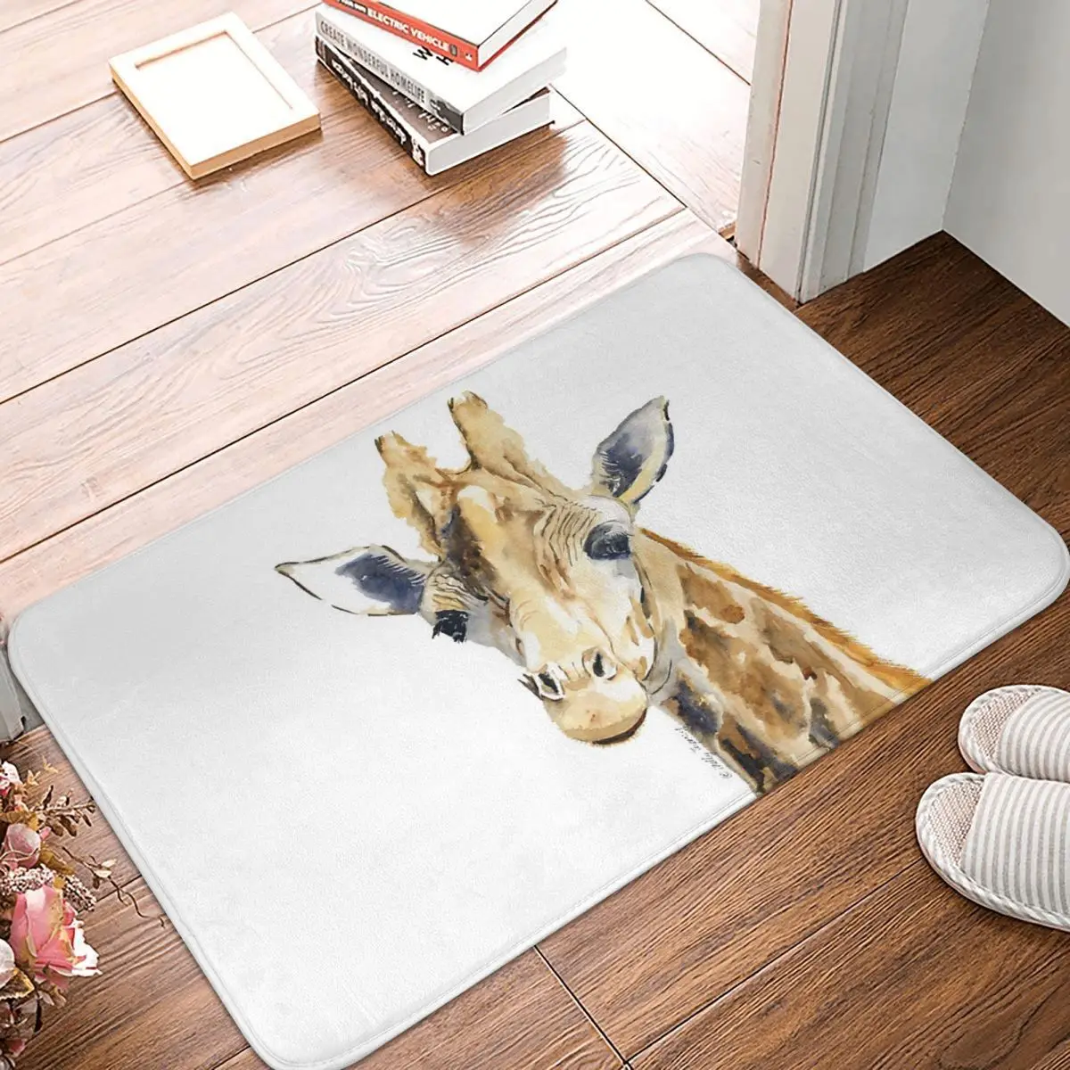 Giraffe Watercolor Doormat Kitchen Entrance Home Floor Mat Non-slip Carpet Rug for Living room Footpad Mats