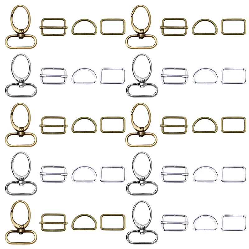 80Pcs D-buckle Square Buckle Metal Adjustable Rectangle XF Hook Buckle for Cat Dog Collar DIY Accessories Crafting Sewing