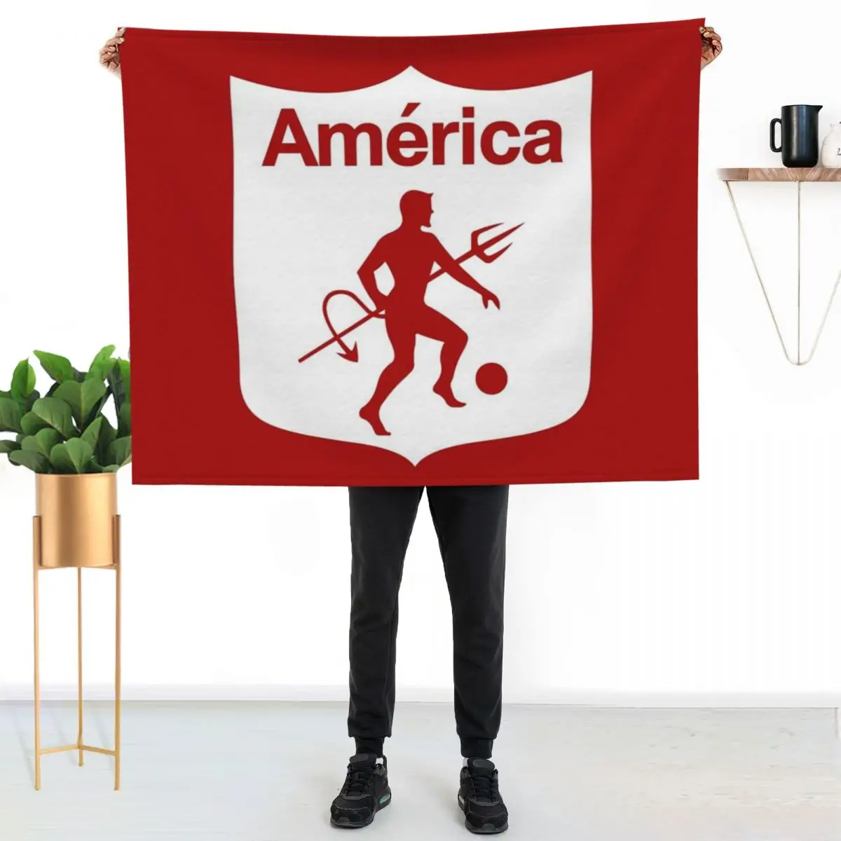 

America de Cali Los Diablos Rojos Los Escarlatas Throw Blanket Reusable Durable Soft Blanket for All Seasons