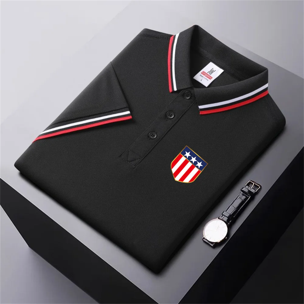 2024 Business Leisure Polo Shirt Business Men's Shirt Short Sleeved Polo Shirt Summer Street Leisure Fashion Men's Shirt Tops