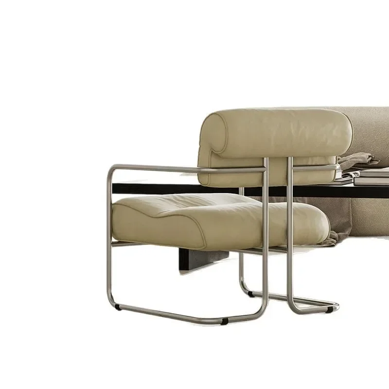 Dining chair, stainless steel, French style, business, negotiation chair, balcony