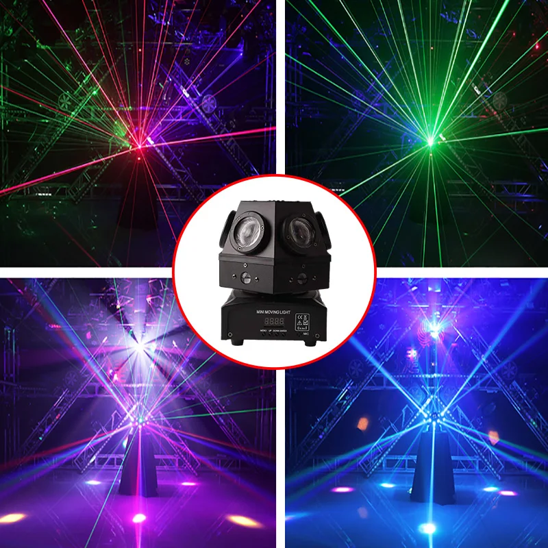 New Professional Christmas Stage Lights Beam DJ Disco LED Strobe Party Light DMX512 Sound Music  Laser Projector for Home Club