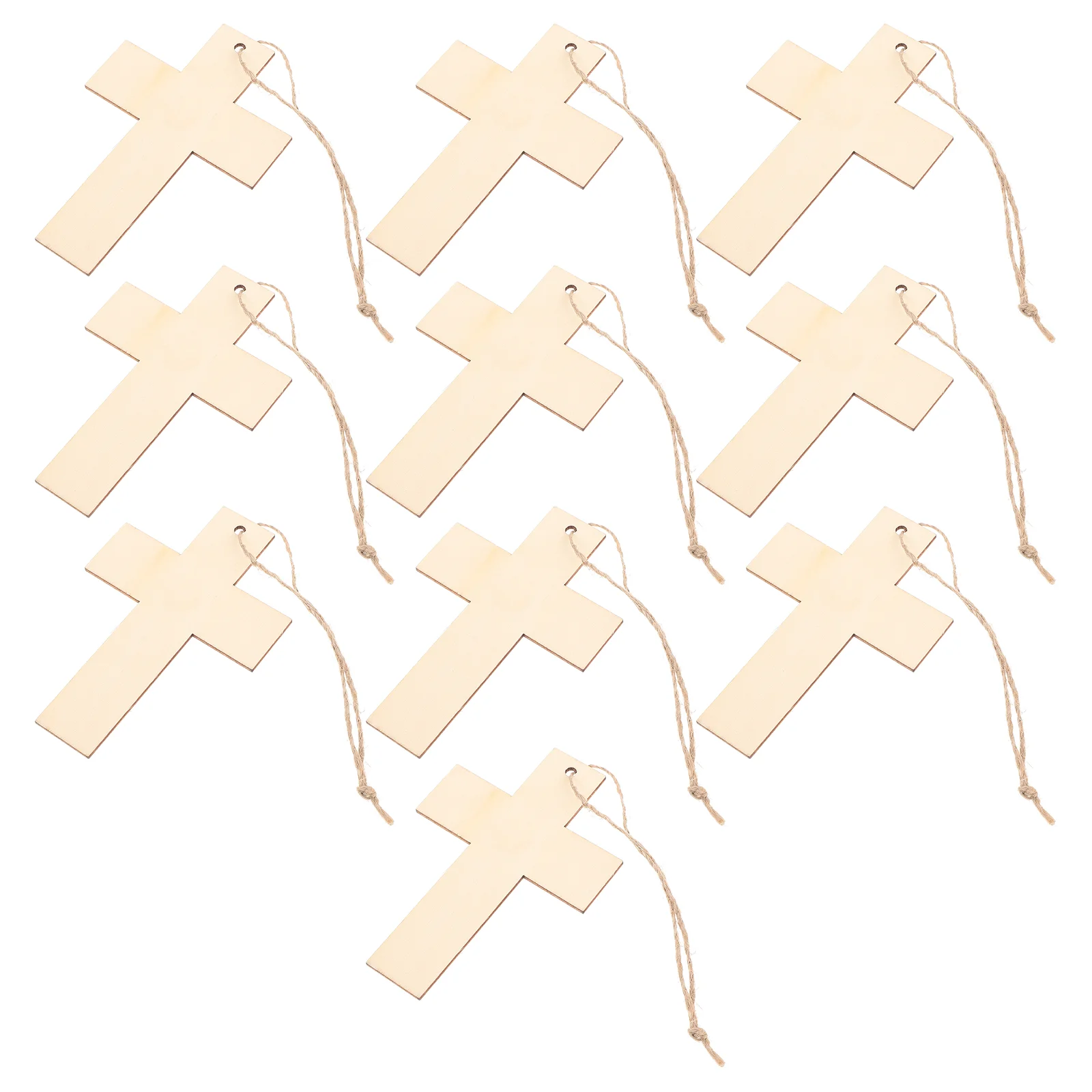 

Unfinished Blank Cross Wooden with Holes Slices for Crafts Child Unpainted Tags