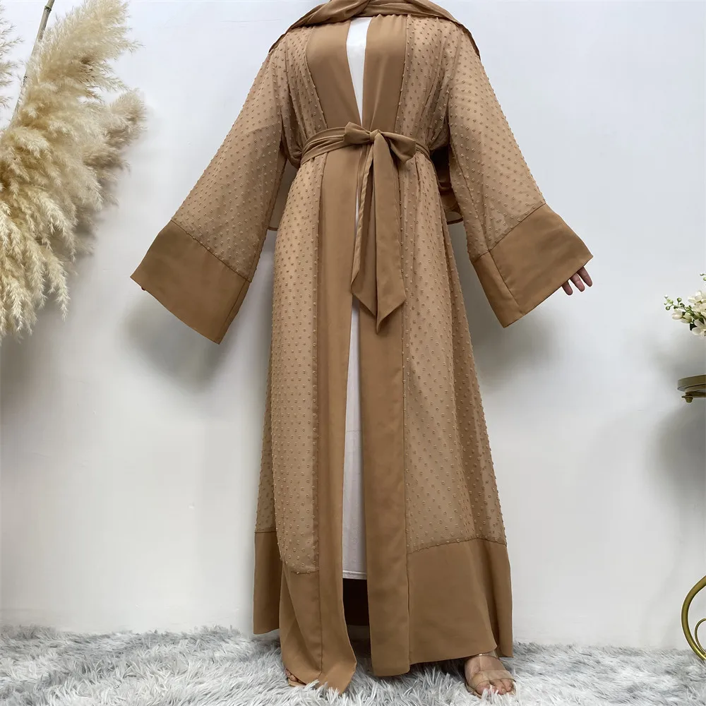 

Muslim Abayas for Women Loose Lace-up Long Sleeved Cardigan Robe Women Dress Robe Cardigan Robe Loose Elegant Arab Turkish Dress