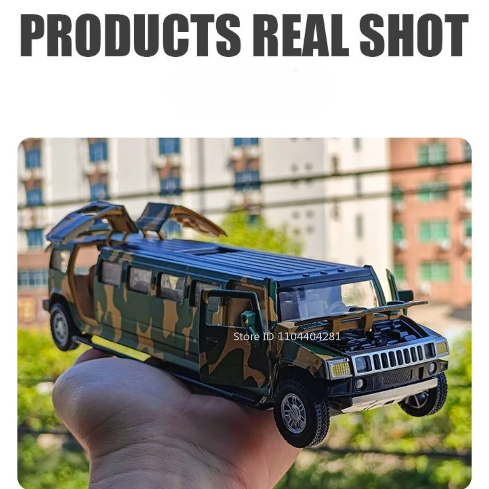 1:32 H2 Drone Launch Vehicle Diecast Alloy Model Toys Car Sound Light Pull Back Doors Opened Military Vehicles Kid's Puzzle Toys