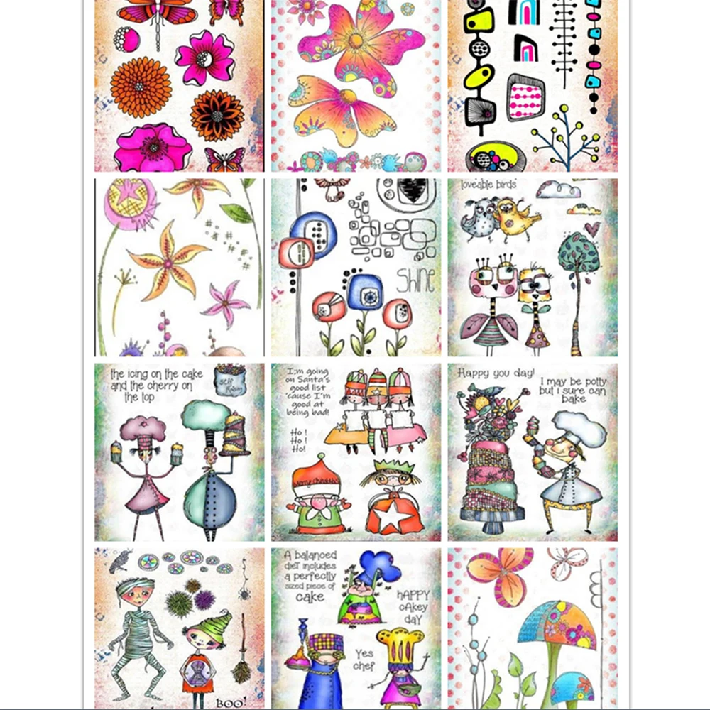 Abstract Imagination Transparent Stamps DIY Scrapbook Card Crafts Stickers