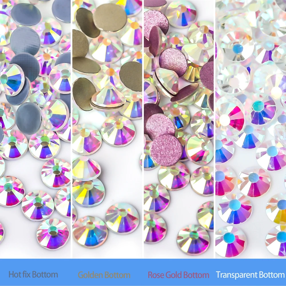 

Super Glitter Crystal AB Rhinestones SS3-SS50 Non Hot Fix FlatBack Strass Fabric Garment Nail Art Rhinestones Decorations