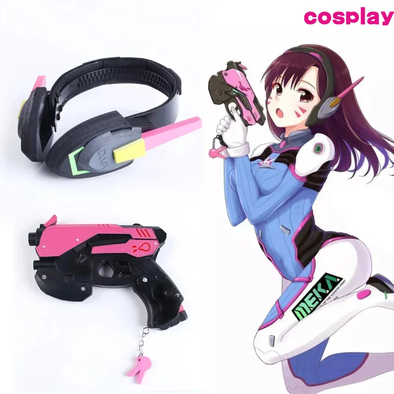 Game Overwatch D.Va Earphone Gun Hana Song DVA Weapon Pistol Cosplay Props Accessories Christmas Halloween Party Toy C