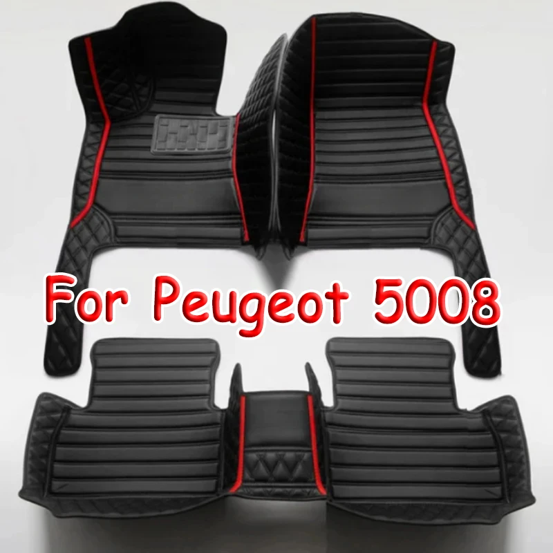 

Автомобильные коврики для Peugeot 5008, 7 сидений, 2017-2023, 18, 19, 20, 21, 22, 23, индивидуальные автомобильные накладки на ножки, коврик, аксессуары для интерьера