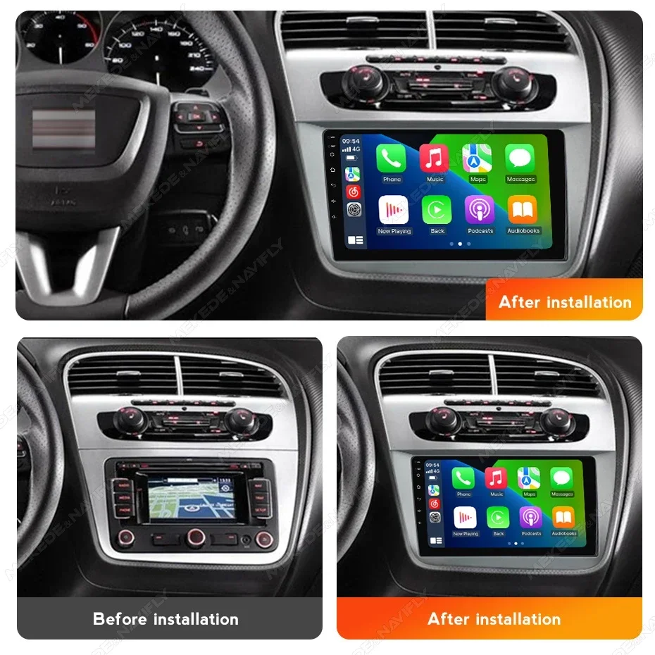 MEKEDE Android GPS Navigation Screen for Seat Altea XL Toledo 3 2004-2015 WIFI BT Car Stereo Multimedia Player 2 Din Carplay