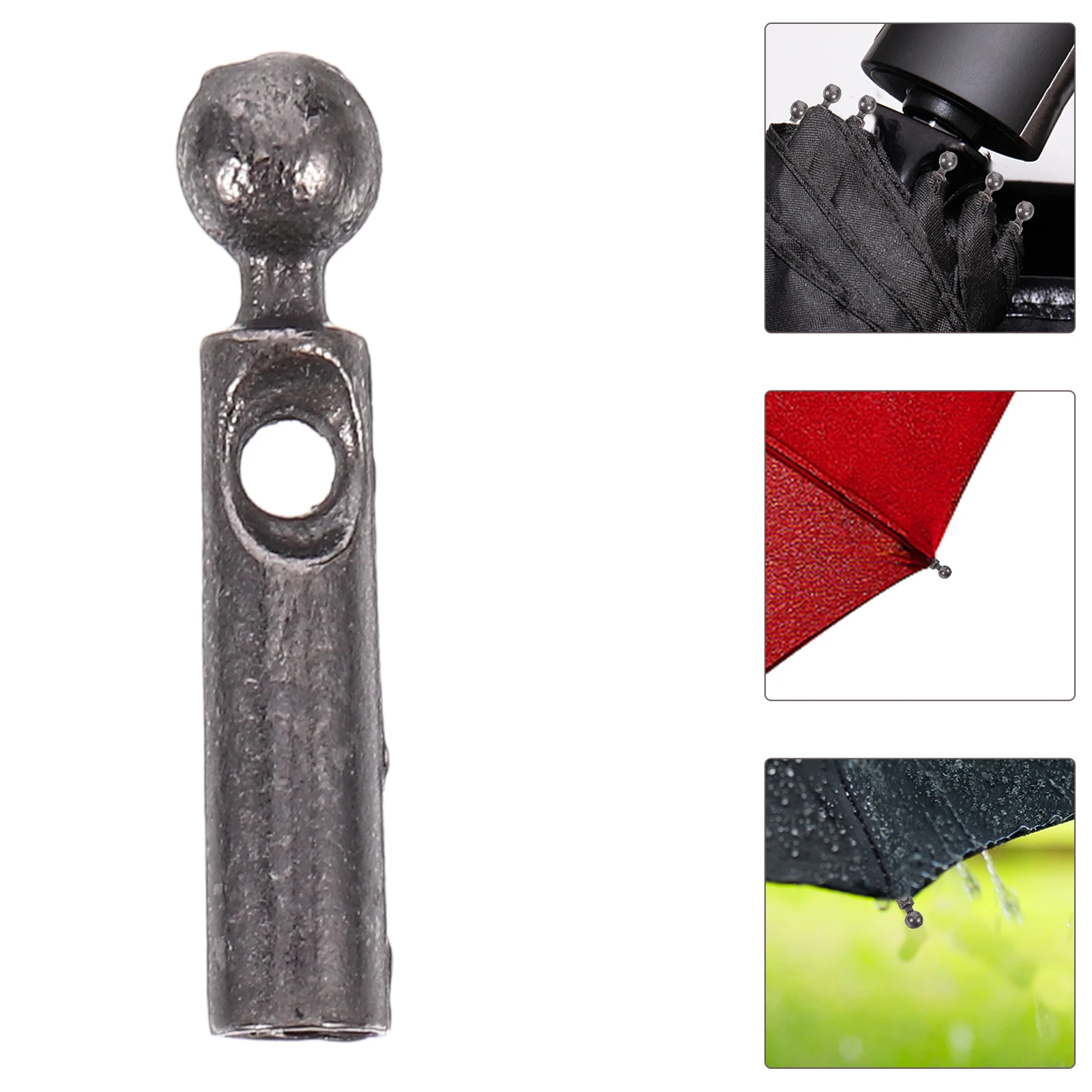 

10 Pcs Umbrella Tail Beads Long Handle Bone Covers Folding Zinc Copper Easy Clean Durable Reliable Practical Garden Supplies