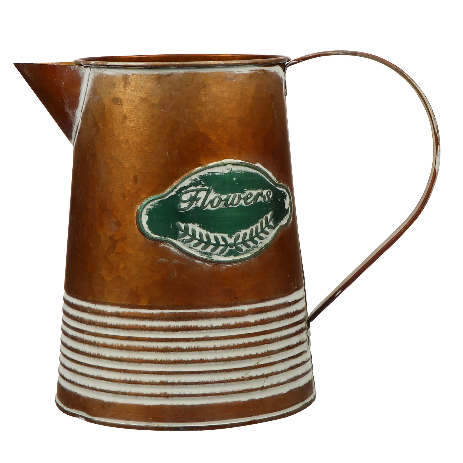 

1pc Vintage Metal Pot Rustic Iron Bucket Retro Design For Flower Arrangement Storage Home Iron Flower Pot Decoration