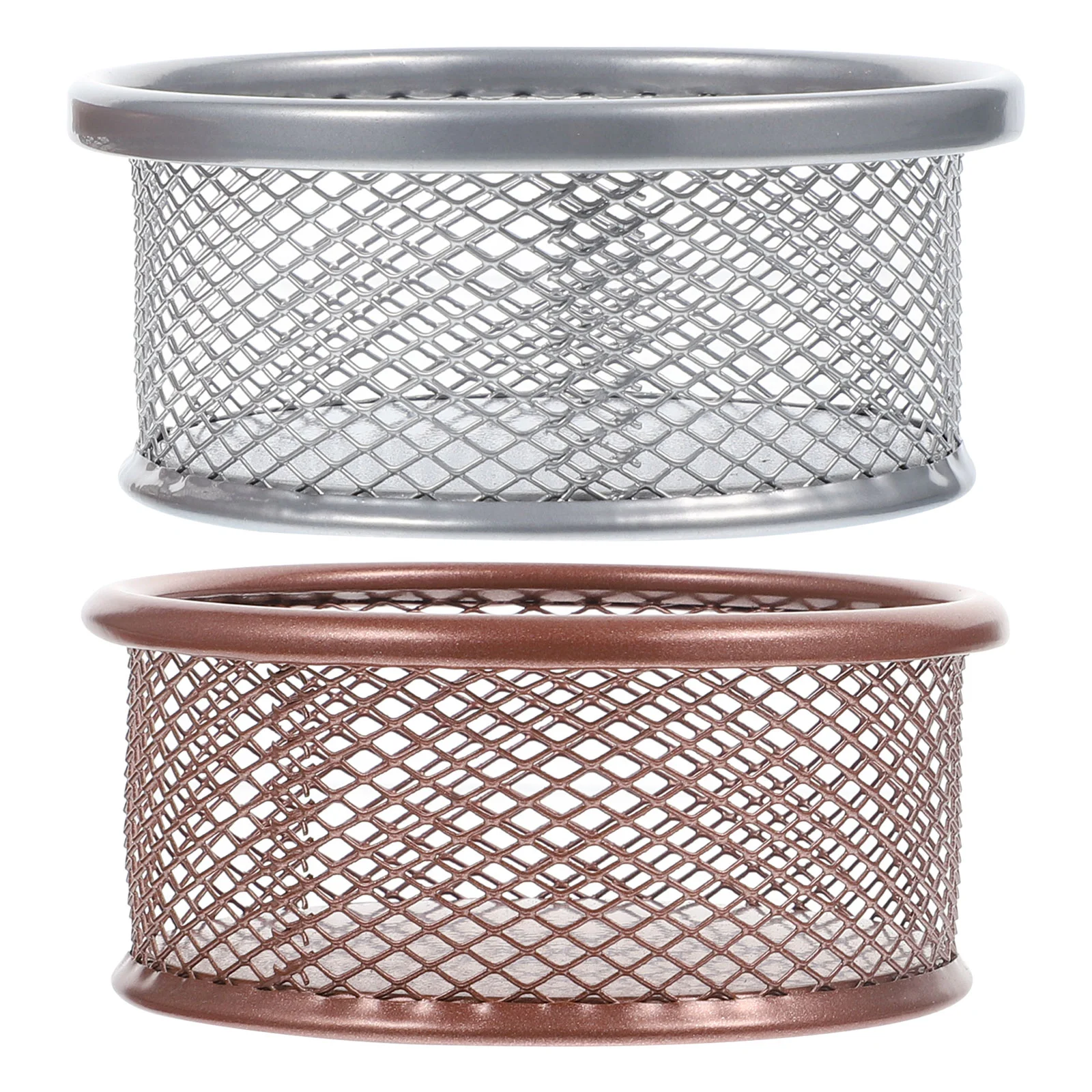 2 Pcs Desk Containers Mesh Holders Sundries Work Colorful Paper Clips Office Desks Accessories Small Paperclip