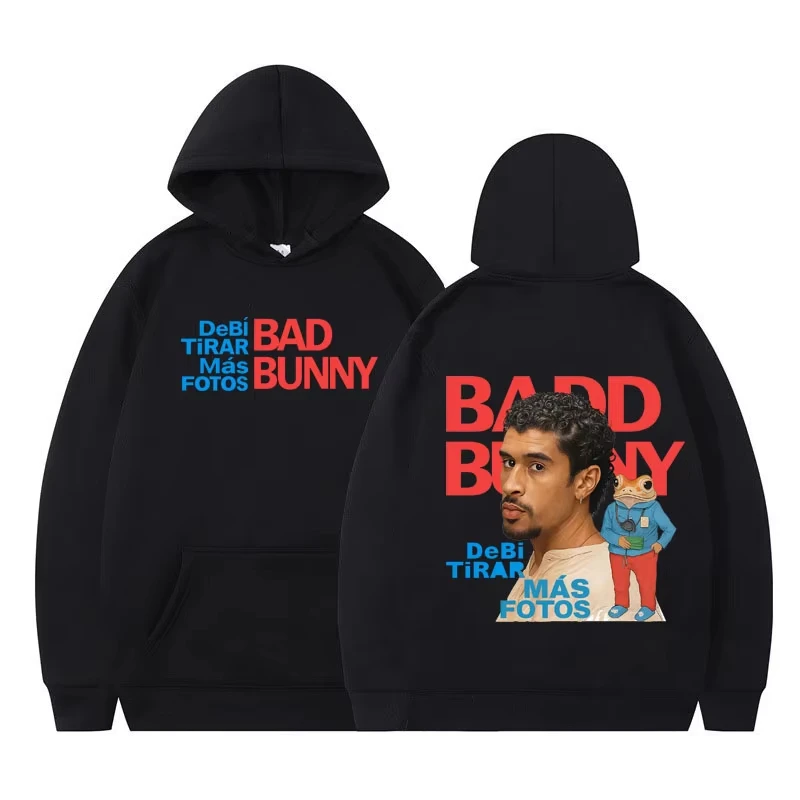 Heißer Bad Bunny Debi Tirar Mas Fotos DTMF Sapo Concho ‌   Grafik-Print Hoodies für Männer und Frauen, Pullover, locker geschnitten, lässig, übergroßer Sweatshirt