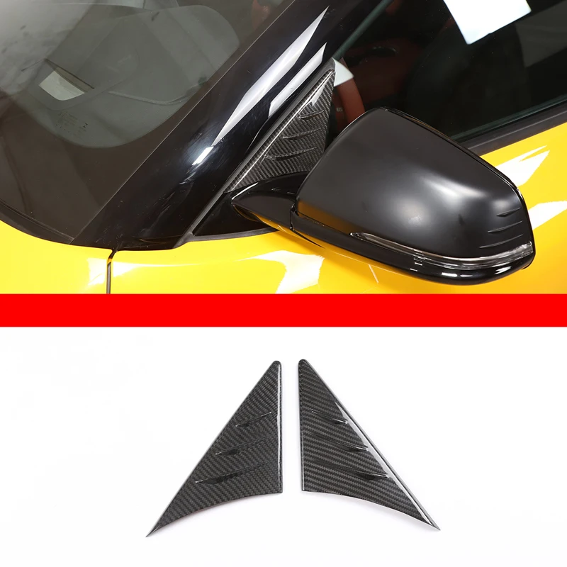 

Rearview Mirror Triangle Trim Panel Mirror Side Triangle Spoiler Cover Real Carbon Fiber For Toyota GR Supra A90 MK5 2019-2026