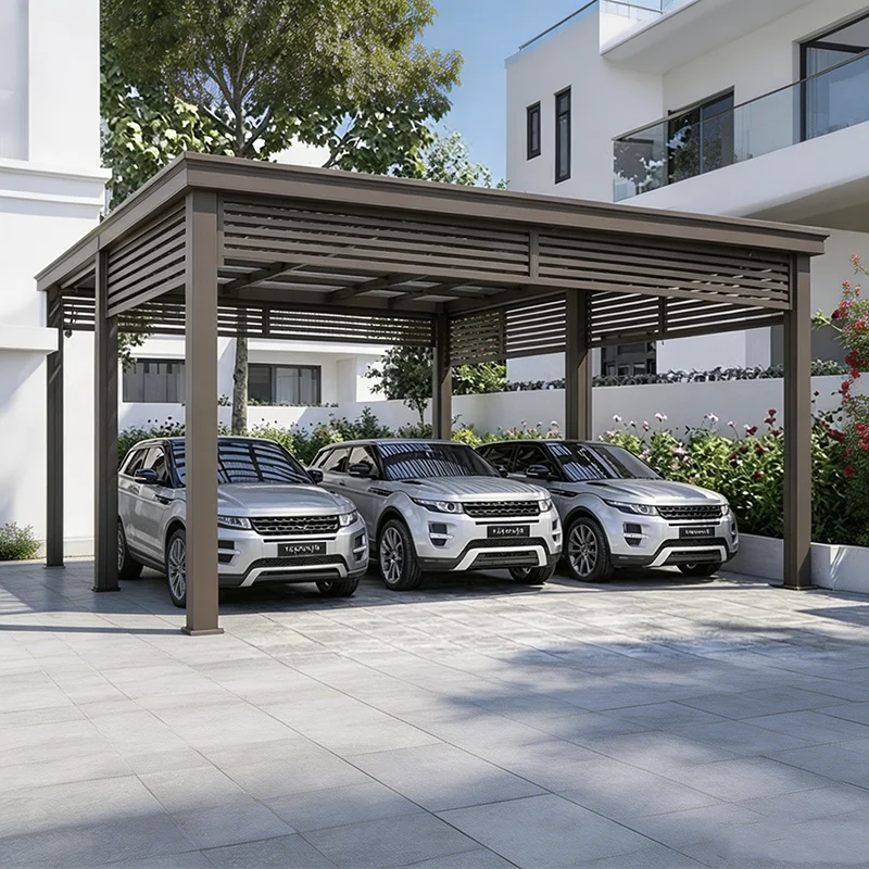 Electric Outdoor Awning Adjustable Louvers Roof Sunshade Metal Arch Canopy Patio Deck Porch Garden Courtyard Shelter Waterproof