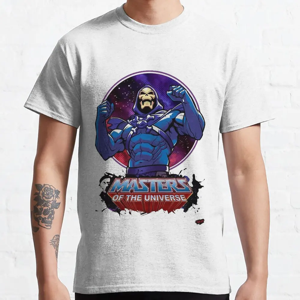 

Funny Skeletor printed clothing Vintage 90s cartoon He-Man and the Masters of the Universe graphic t shirts Large size tops