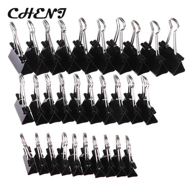 10 Stuks Black Metal Binder Clips Notities Letter Paperclip Binding Clip