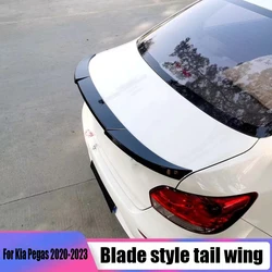 For Kia Pegas 2023 2022 2021 2020 Blade style bright black carbon fiber pattern white tail ABS non-destructive installation