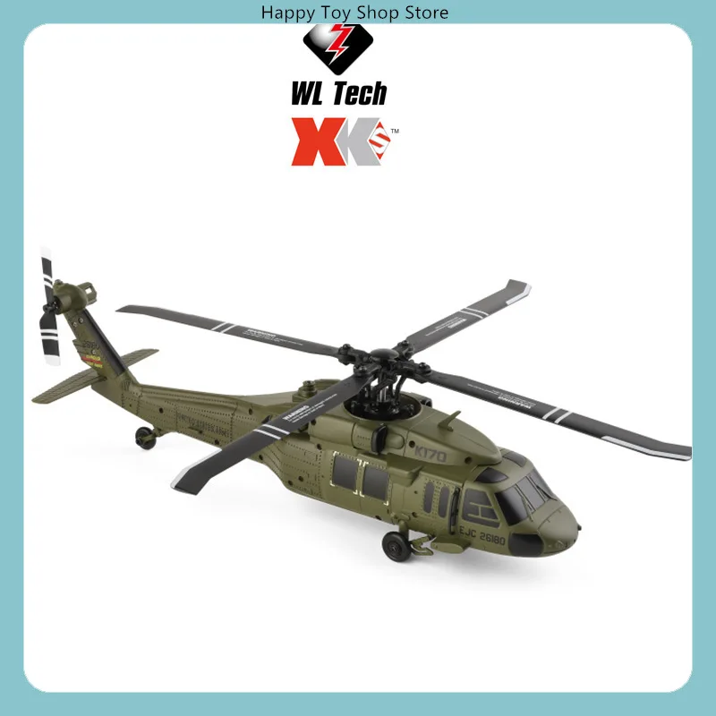 WLtoys XK K170 4CH Brushless RC Helicopter Black Hawk UH-60L Scale Model with 6-Axis Gyro & Altitude Hold RTF