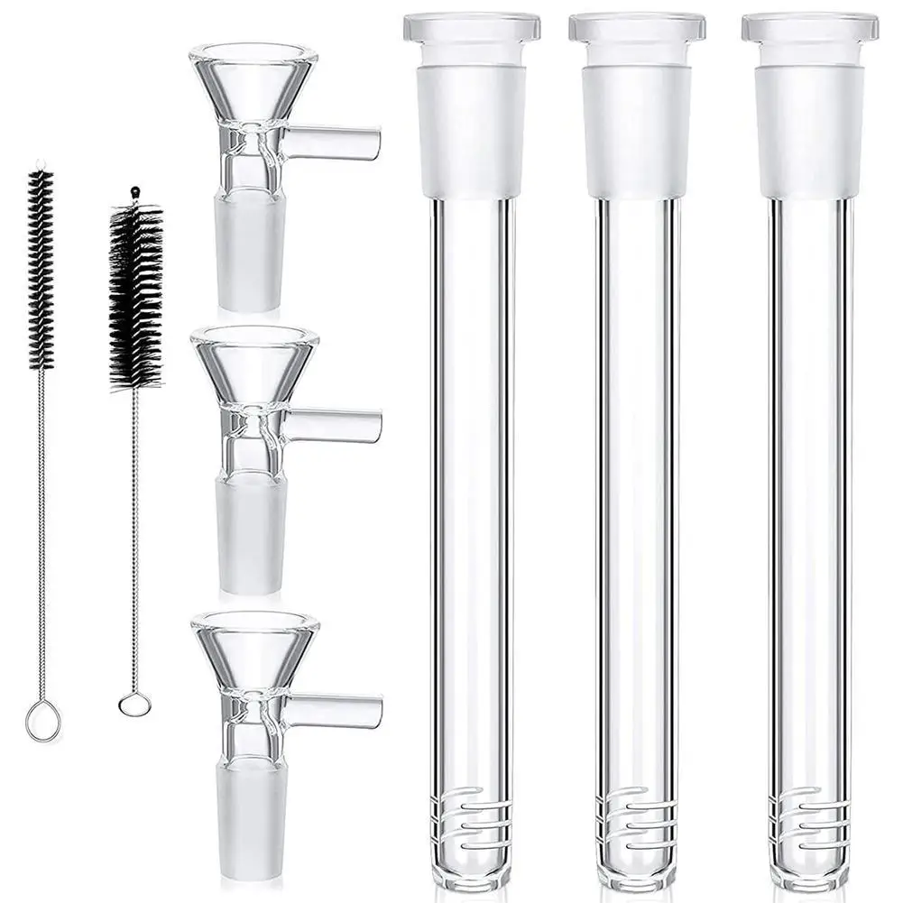 

8pcs 14mm Transparent Test Tubes Set Science Lab Experiments Glass Stem With Brushes For Tea Coffee Juice