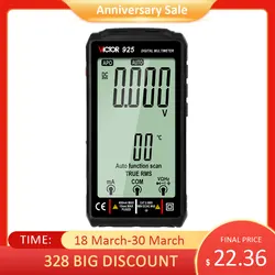 Victor 925 Digital Multimeter Full Screen 10000 Counts LCD Display NCV Diode 500mAh Lithlum Battery Frequence New Smart Tester