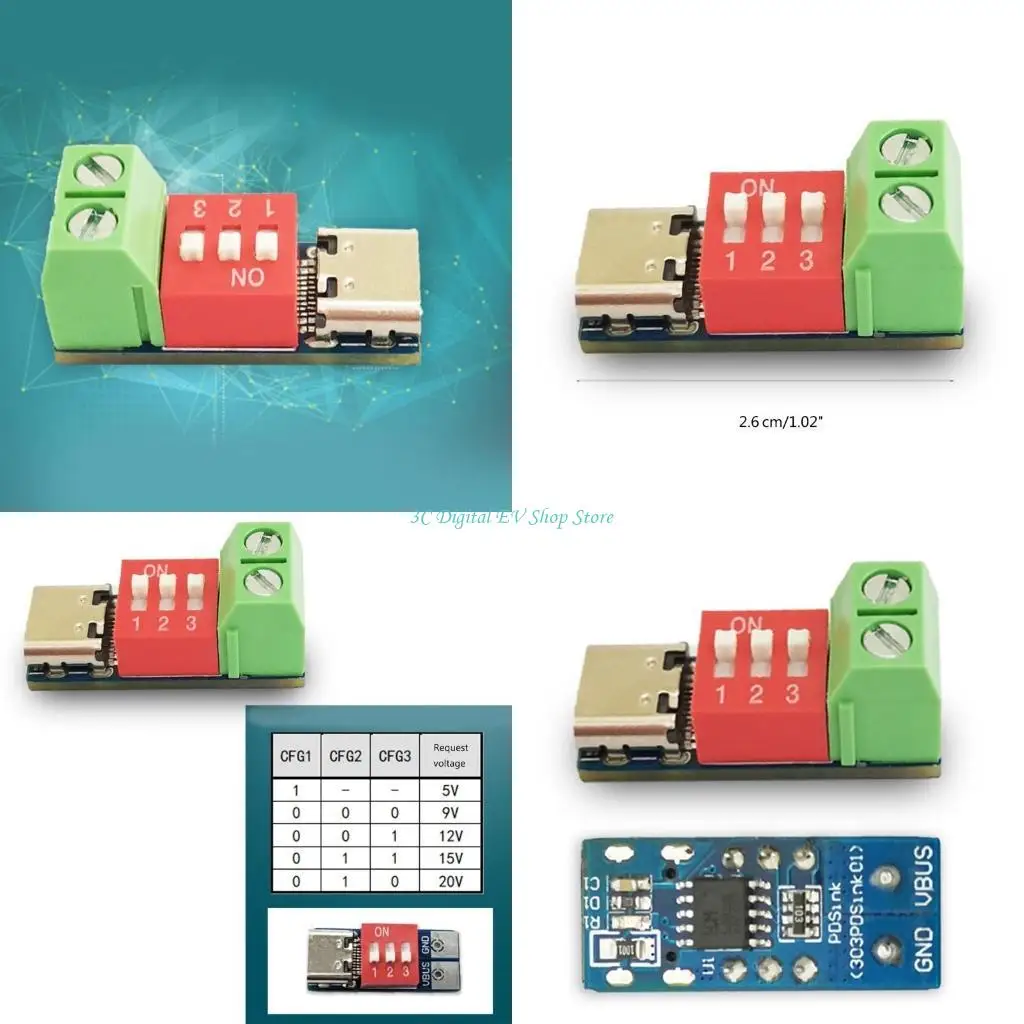 E74D Test Board Adjustable Voltages 5V-20V Dial-code Adjustment Connector