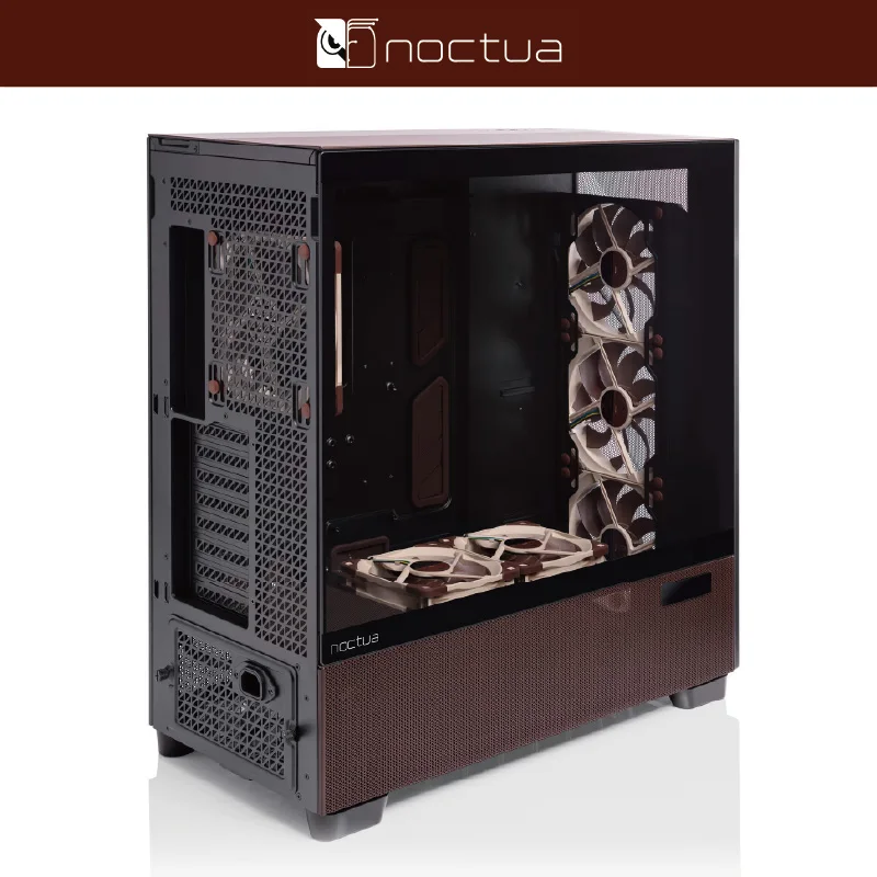 Antec Flux Pro Noctua Edition Silent Computer Case，Support Motherboard STX, Mini-ITX,µATX, ATX,E-ATX/Equipped with 6 Noctua fan