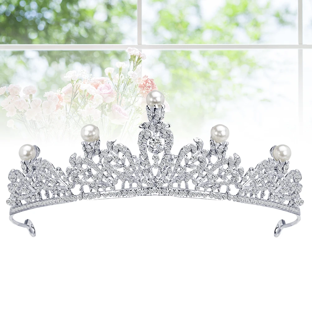 

Big Rhinestone Crown Headband Tiara Bridal Hair Accessory Wedding Party Pageant Sparkling Sparkle Crown Headpiece Silver