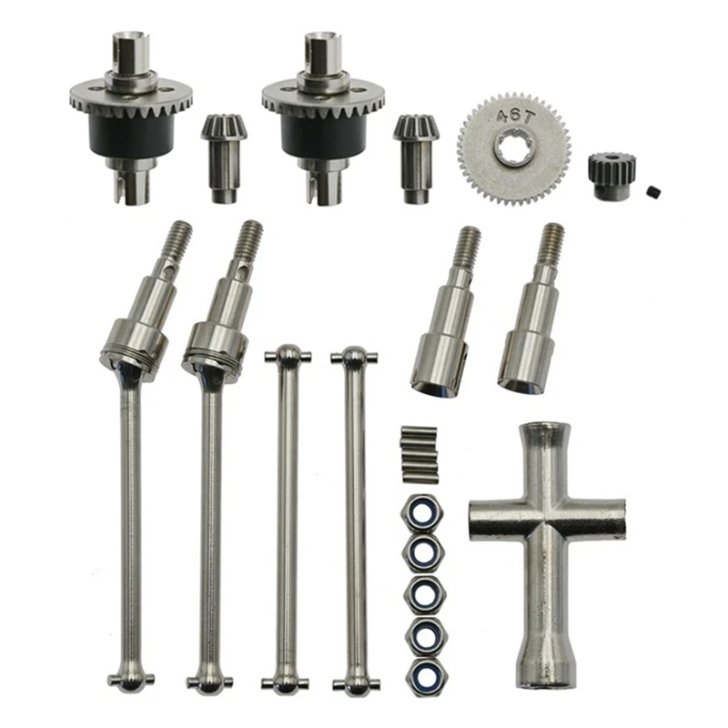 Metal Differential And Drive Shaft Set For SCY 16101 16102 16103 16201 Pro 1/16 Brushless RC Car Upgrades Accessories Kits