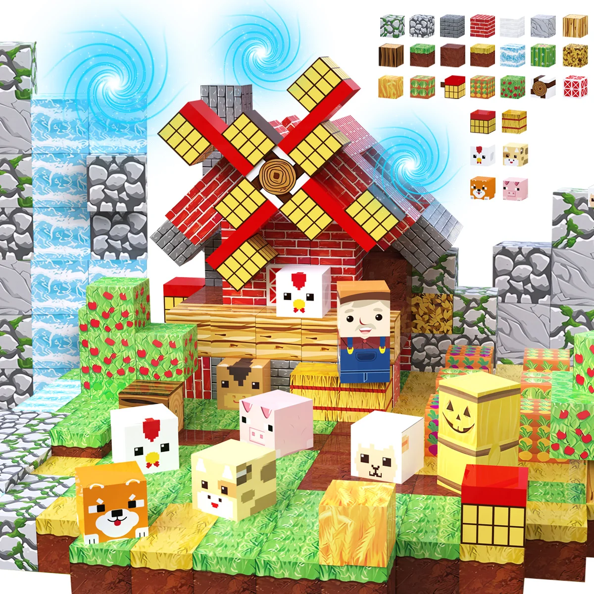 مجموعة المكعبات المغناطيسية، ألعاب الأطفال التراص الحسية، كتل مغناطيسية للحيوانات، بناء ألعاب المكعبات المغناطيسية بحرية، إطلاق المزيد من Bui #1