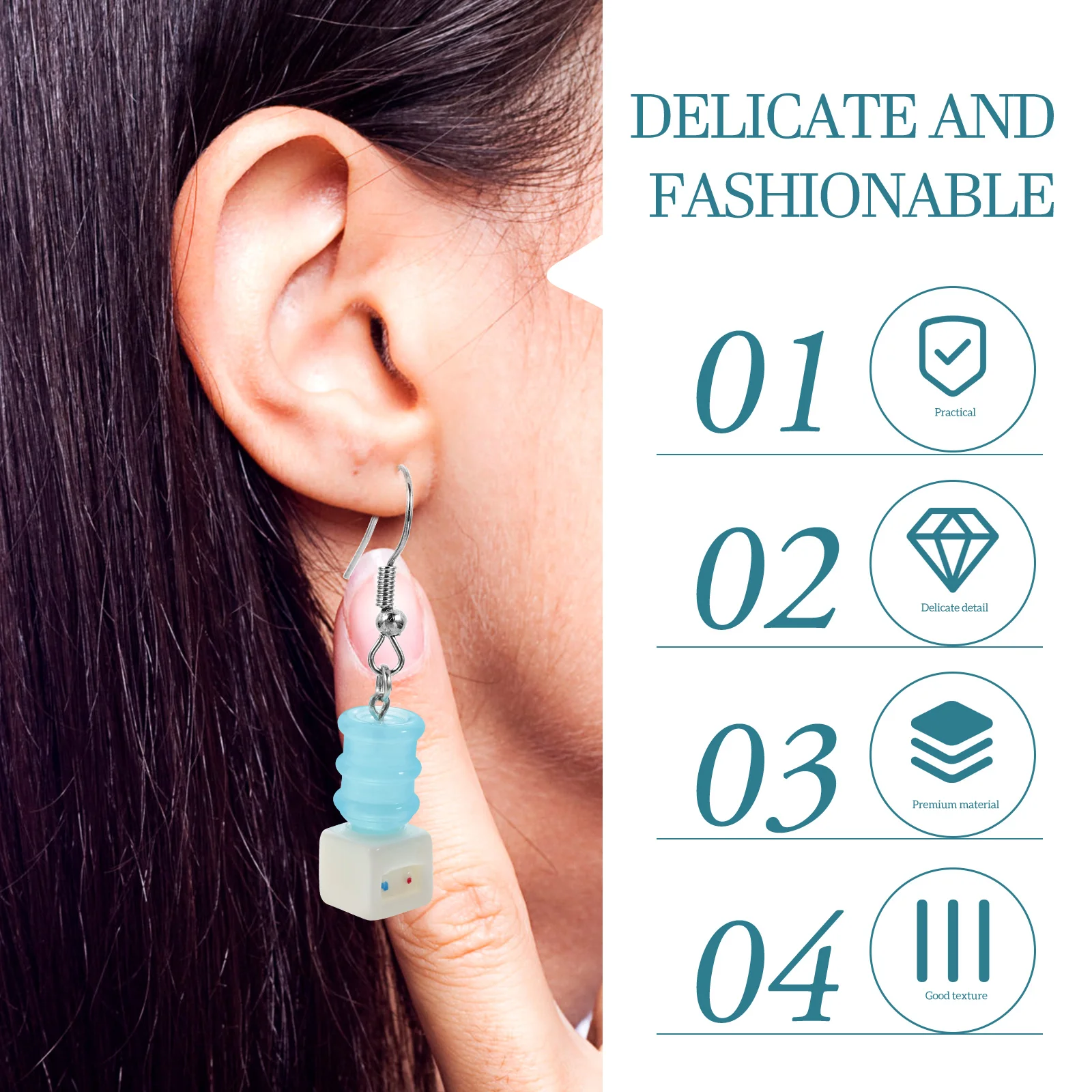 

1Pair Drinking Fountain Earrings Quirky Dangle Earrings for Women Fashion Jewelry Fun Unique Statement Accessories
