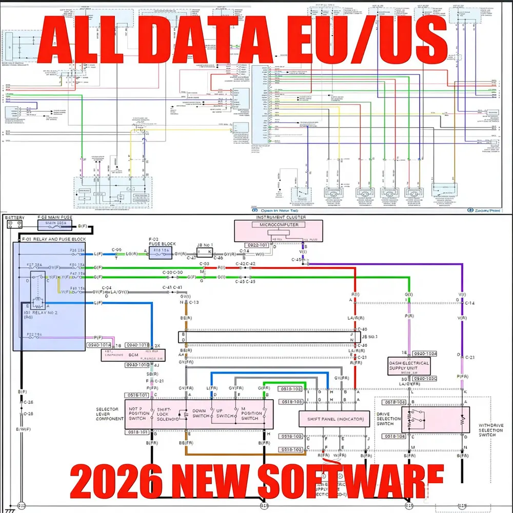 2027 Alldata US Auto Repair Data Wiring Diagrams Circuit Schematics Workshop Service Manual for American & European Vehicles