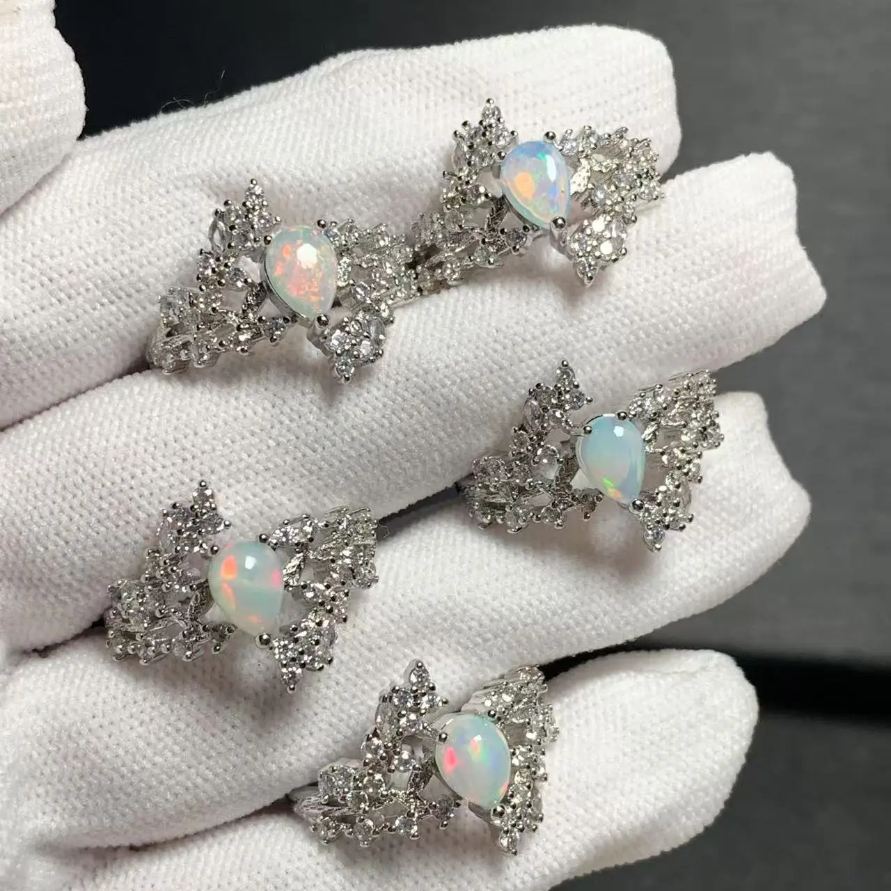 

Кольцо HEYYA STONE с натуральным опалом для женщин, медь, простой ювелирный камень, драгоценный камень, классический стиль