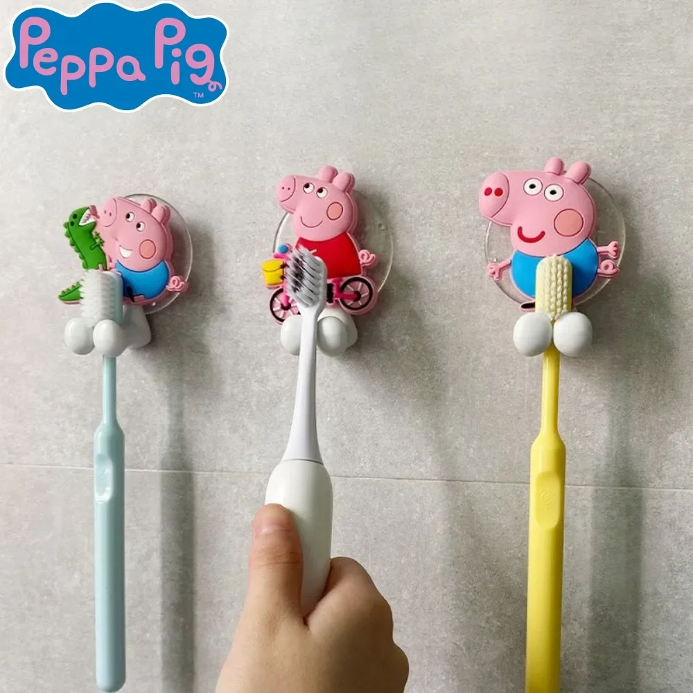 Peppa Pig Uchwyt na szczoteczki do zębów Bez dziurkacza Elektryczna szczoteczka do zębów Naścienna Prosta przyssawka Łazienka Stojak ścienny Przyssawka