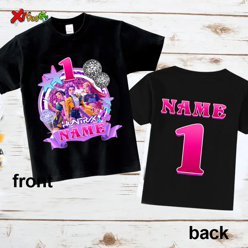 عيد ميلاد فتاة قميص 10th عيد ميلاد الزي تي شيرت KPop شيطان الصيادين الاطفال مطابقة وتتسابق عيد ميلاد الفتيان تي شيرت الفتيات القمصان 9th