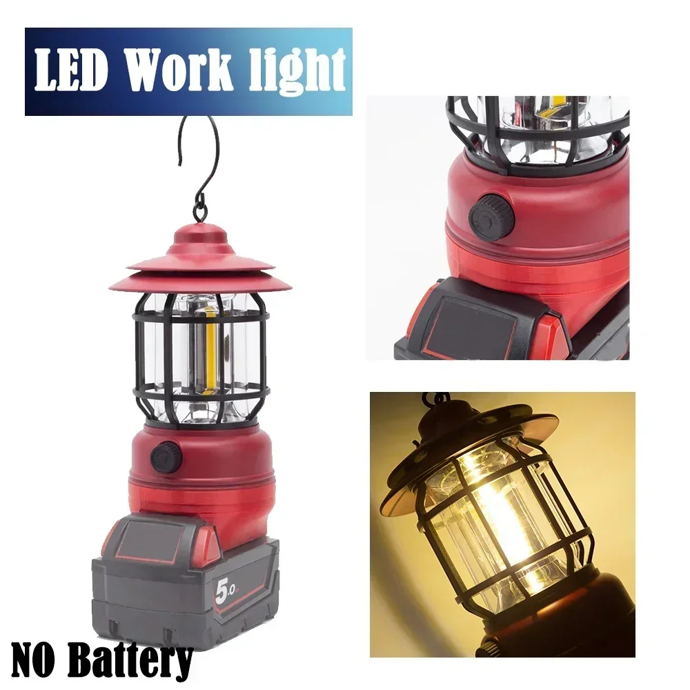 

Portable Lantern LED Work Light Is Suitable for Milwaukee 18/20V Lithium Battery Field Camping Light Repair Light Power Tool