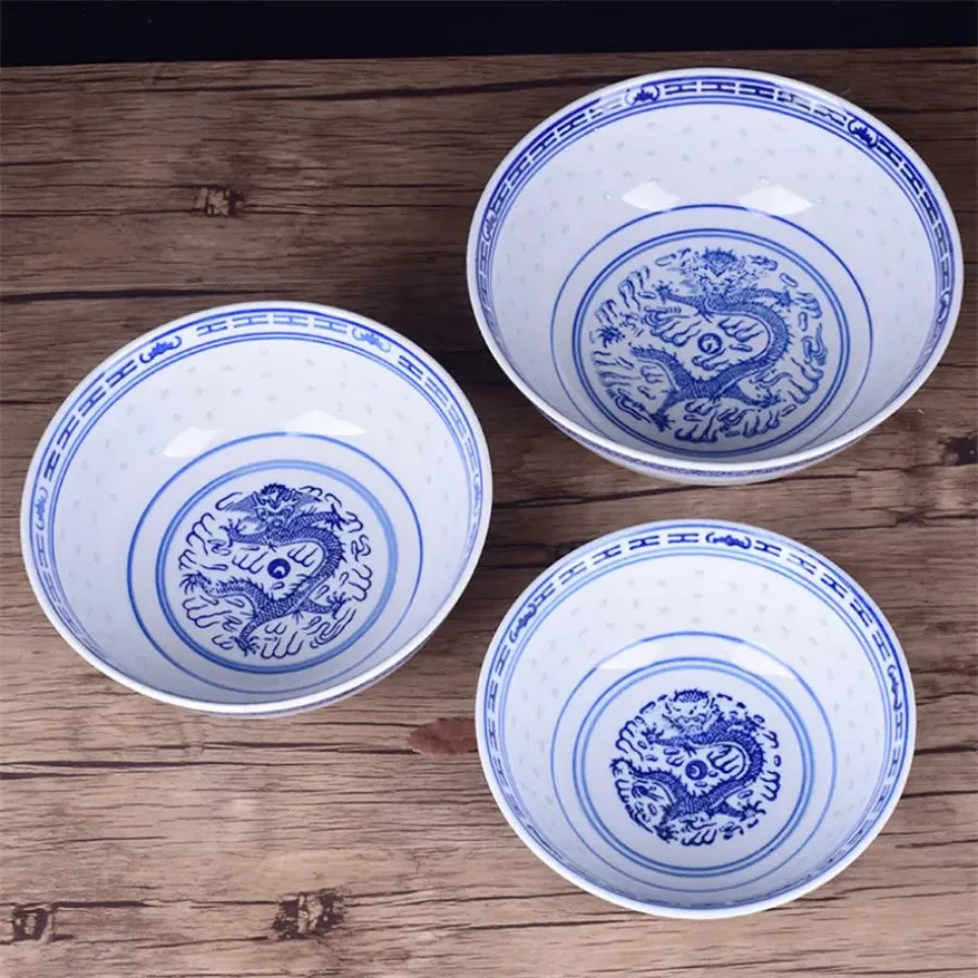BlueandWhitePorcelainDragonPatternRiceBowlCeramicUnderGlazeJingdezhenSoupNoodleBowlCreativeFruitBowlTableware-AliExpress