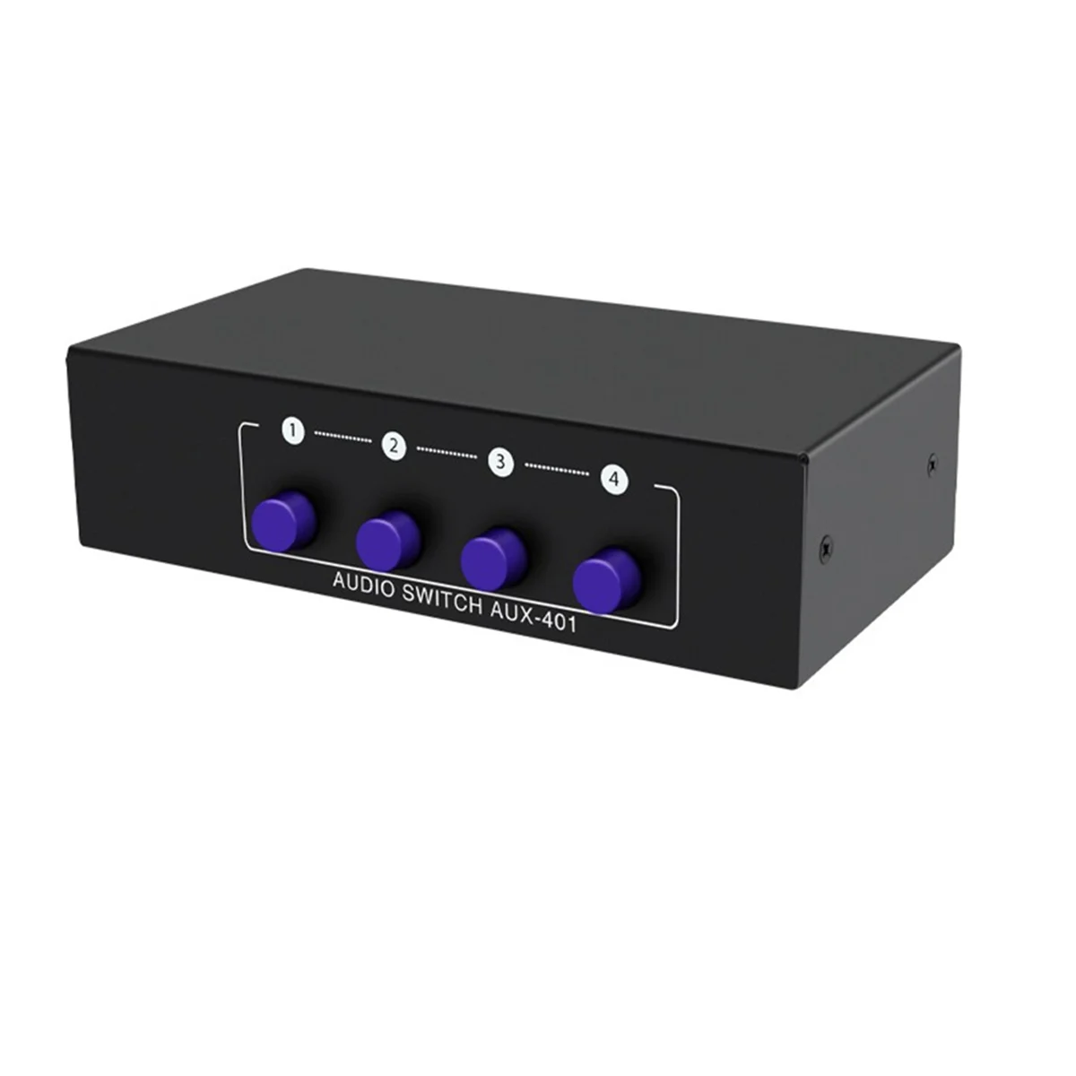 N99R RCA AUX Audio Switcher 4 in 1 Out Stereo Audio Selector 4X1 3.5mm Aux L/R RCA Audio Switch Box Analog Audio Selector, A