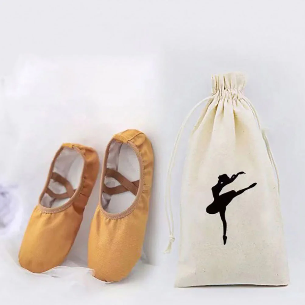 Bolsa de almacenamiento de zapatos de punta de Ballet con cordón de lona, accesorios de baile, bolsas para niñas y mujeres bailando, 4 Uds.