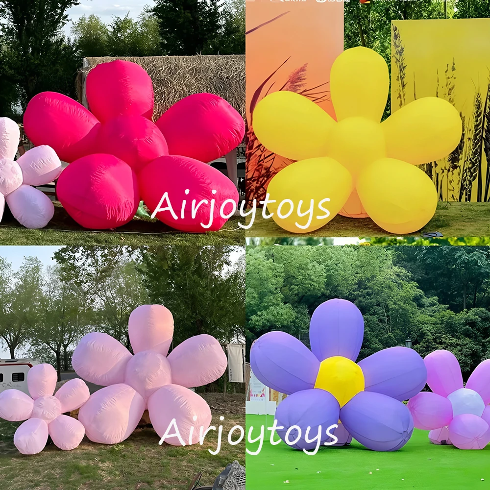 Nadmuchiwany model kwiatu, symulacja świecącej rośliny, kwiat, dekoracja do centrum handlowego, duża dekoracja dla influencera, kwiat brzoskwiniowy