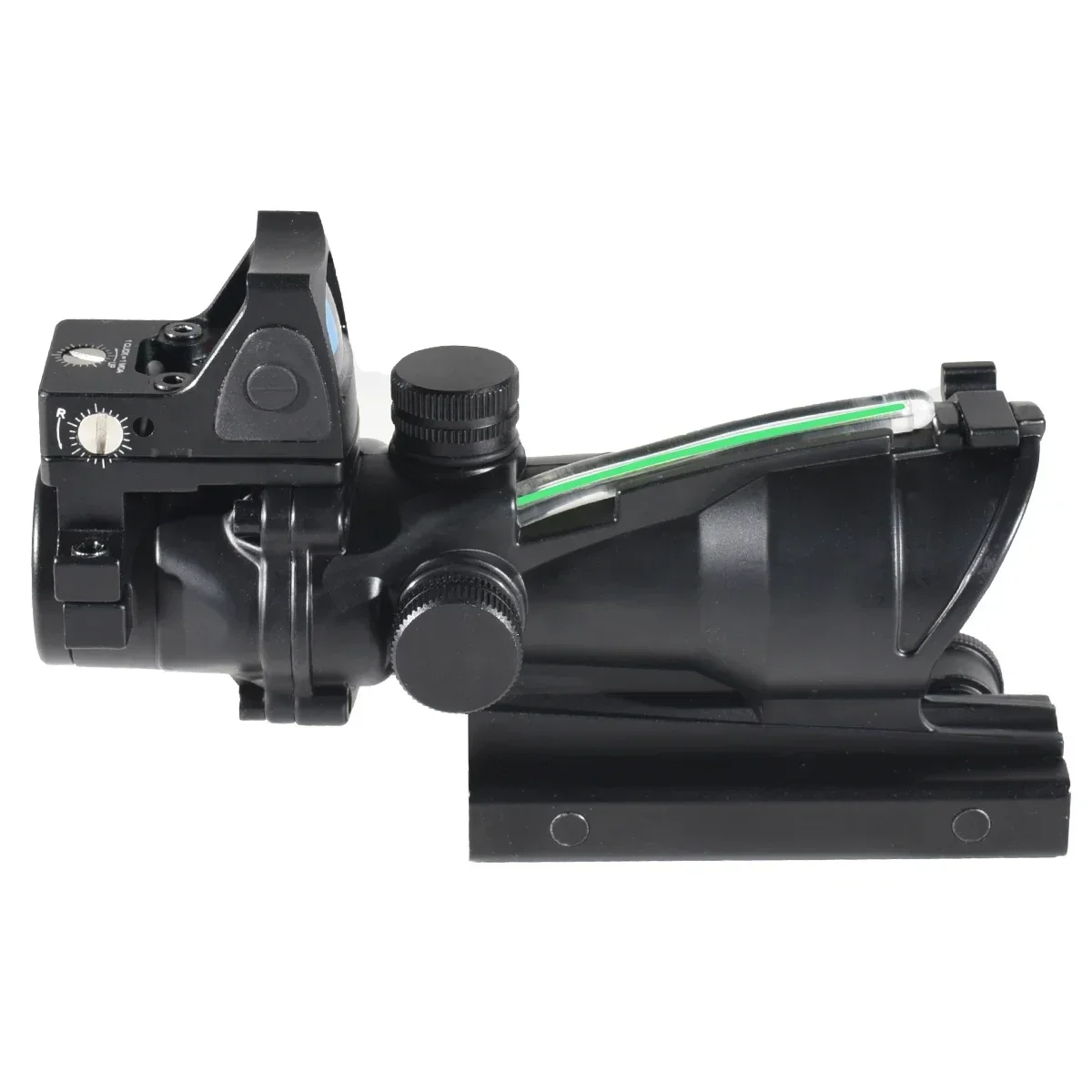 ACOG 4X32 Real Fiber Optics Red Green Dot Illuminated Chevron Glass Etched Reticle Rifle Scope Hunting Sight 20mm Rail